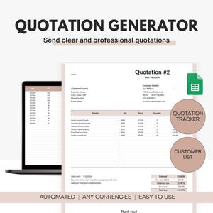 Quotation template | Quote for Small Business | Simple Quotation Maker Tool | Google Sheets Quote Template | Automated Quotation Template