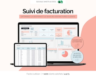 Customer Invoice Tracking Dashboard | Invoice Management | Micro-Business Invoice | Payment Tracking | Excel Google Sheets Template