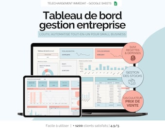 Business Accounting and Inventory Management Dashboard | Income, Expense, and Inventory Tracker Planner Google Sheets Template