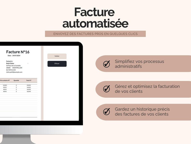 Automatic Invoice Template in Excel and Google Sheets for Self-employed ...