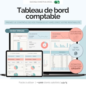 Accounting Dashboard Financial Model | Income and Expense Management Accounting for Self-Employed People Excel Google Sheets