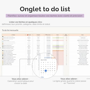 Planifiez, suivez et organisez toutes vos tâches avec clarté et précision dans l'onglet to do list