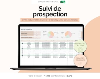 Seguimiento de prospectos en Excel y Hojas de Cálculo de Google | Hoja de cálculo para seguimiento de clientes potenciales | Seguimiento de ventas para autónomos (CRM simple)