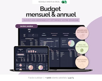Planilha de Orçamento Mensal em Excel com Planilhas Google | Modelo para Gerenciamento de Despesas, Acompanhamento de Poupança e Finanças