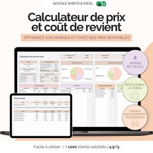 Product sales price and cost price calculator | Profitability margin calculation template for Excel and Google Sheets