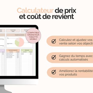 Avantages calculateur de prix de vente Google sheets