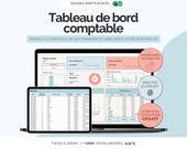 Tableau de bord comptable | Suivi recettes et dépenses comptabilité auto-entreprise | Modèle tableau de bord | Template Excel Google Sheets