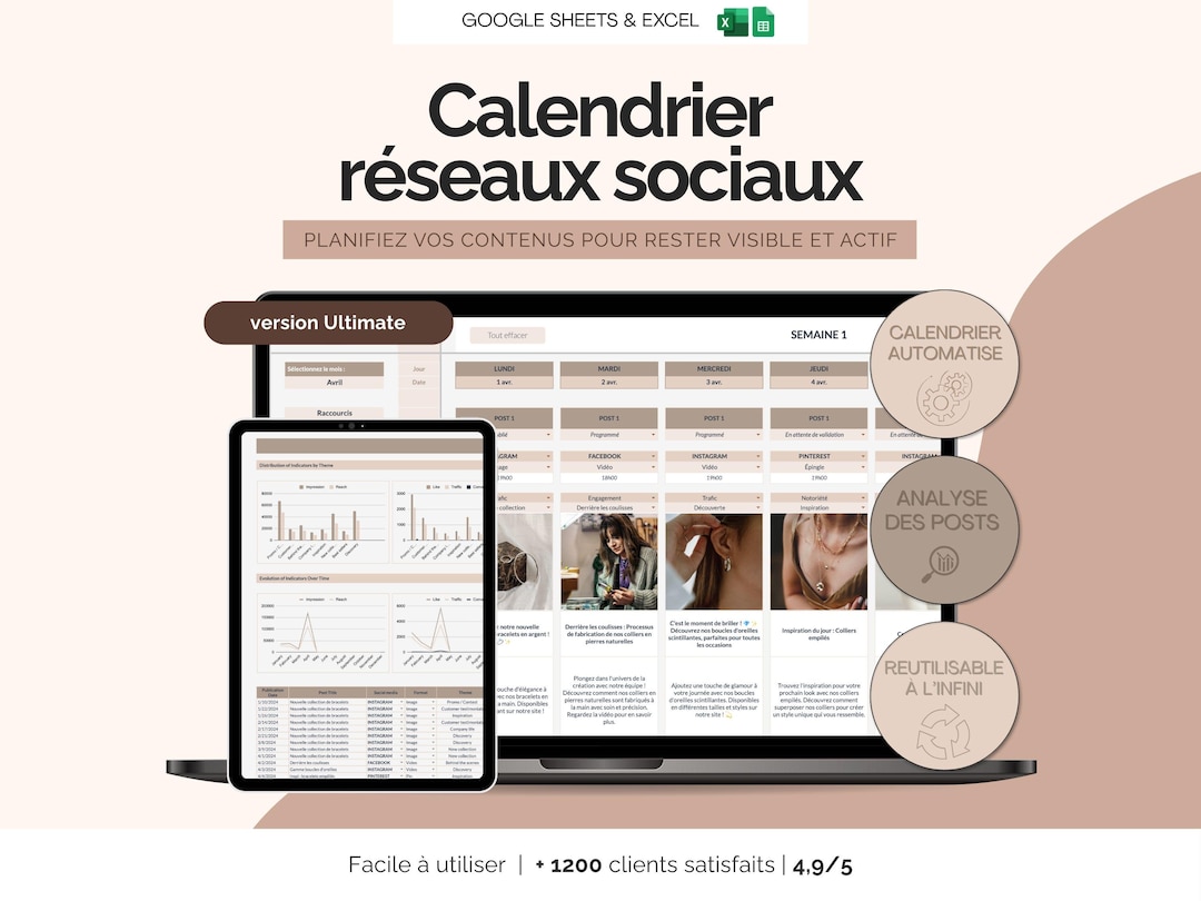 Calendrier éditorial Réseaux Sociaux | Planning Social Media ...