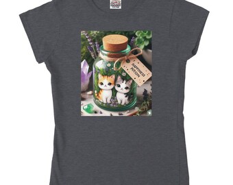 Cat Potion Womens Crewneck T-shirt