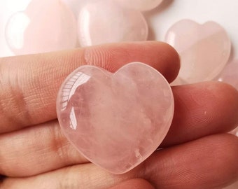 1” Rose Quartz Heart Crystal ~ Self-Love & Healing Palm Stone