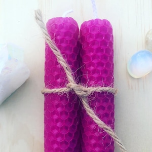 Juego de velas de cera de abejas enrolladas a mano / Velas para rituales y sanación de chakras