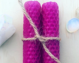 Set di candele magiche in cera d'api arrotolate a mano / Candele per la guarigione dei chakra e rituali