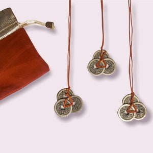 Feng Shui Fortune Coins: Brass Luck Charms (Set of 9)