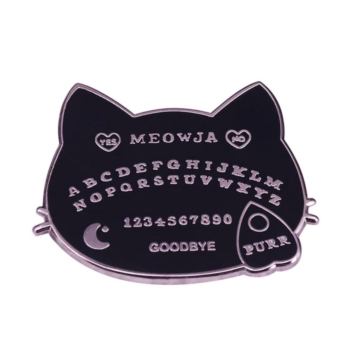 meowja ouija board cat enamel pin