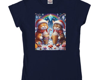 Christmas Cats Classic Womens Crewneck T-shirt