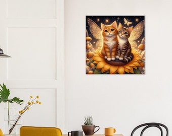 Sunflower Cats Wood Prints