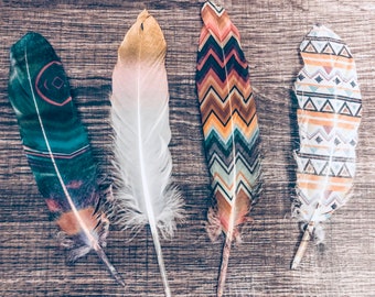 painted smudge feathers