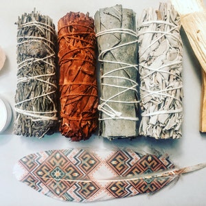 Deluxe Herbal Smudge Kit | Protection, Cleansing & Healing Ritual Set