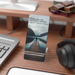 Telefoonstandaard met motiverende quote | Motivatie | Theodore Roosevelt | Disciplinecitaat | Geef nooit op | Succescitaten | Mentaliteit