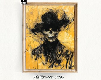 Halloween Painting Ghost Spooky Season Halloween Print Vintage Halloween Poster Ghost Halloween Decor Digital Download
