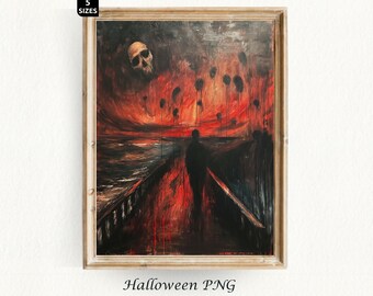 Halloween Gothic Poster Ghost Painting Spooky Season Halloween Print Vintage Halloween Poster Ghost Halloween Decor Digital Download