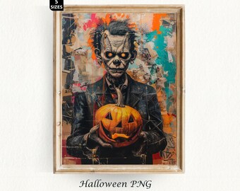 Halloween Print Ghost Spooky Season Halloween Painting Vintage Halloween Ghost Poster Halloween Decor Painting Digital Download