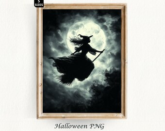 Halloween Print Spooky Season Halloween Witch Vintage Halloween Poster Ghost Decor Halloween Painting Digital Download
