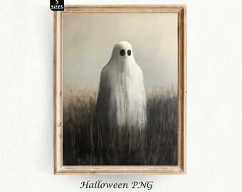 Halloween Poster Ghost Painting Spooky Season Halloween Print Vintage Halloween Ghost Painting Halloween Decor Digital Download
