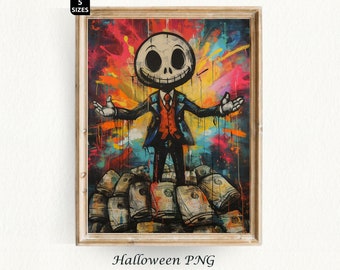 Halloween Pop Art Poster Ghost Painting Spooky Season Halloween Print Vintage Halloween Poster Ghost Halloween Decor Digital Download
