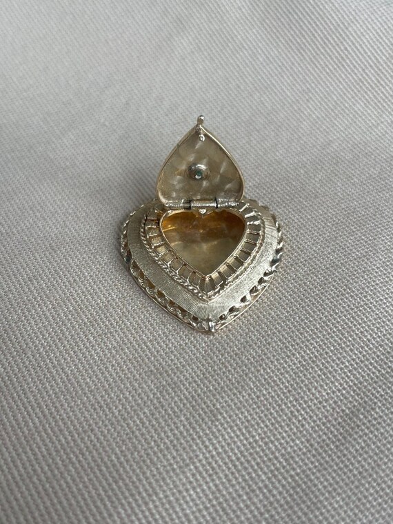 Statement Diamond Heart Locket • Vintage 14k Gold… - image 4
