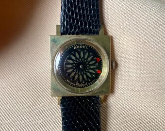 Vintage Ernest Borel Kaleidoscope Watch W/ Skeleton Back & Original Band Vintage Earnest Borel Kaleidoscope Mystery Dial Ladies Watch  main image 4