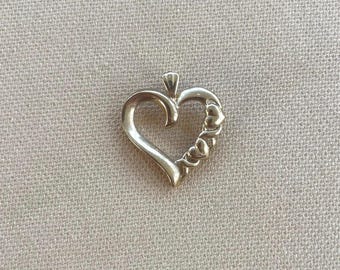 Vintage 10k Yellow Gold Hearts on Heart Pendant