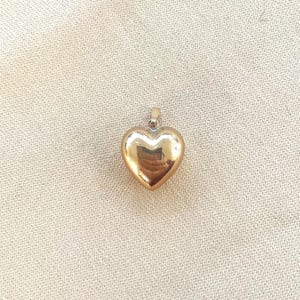 14k Gold Puffy Heart Pendant