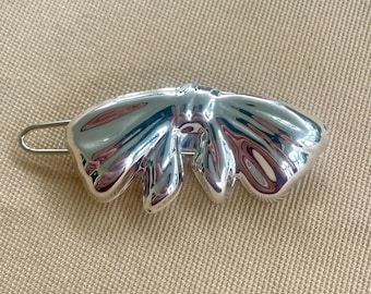 [Vintage] Sterling Silver Bow Barrette Silver Bow Hair Barrette - Stylish Hair Accessory | Braid  main image 3