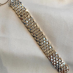 18k Gold Scales Link Bracelet • Vintage Statement Piece • Unique 18k Gold Jewelry