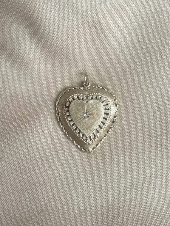Statement Diamond Heart Locket • Vintage 14k Gold… - image 1