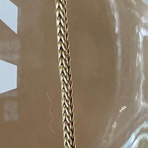 18k Gold Weizen Kettenhalskette • Vintage 18k Gelbgold Kette • 22,5 Zoll Feine Weizen Gliederkette