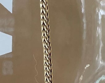 18k Gold Wheat Chain Necklace • Vintage 18k Yellow Gold Chain • 22.5 Inch Fine Wheat Link Necklace