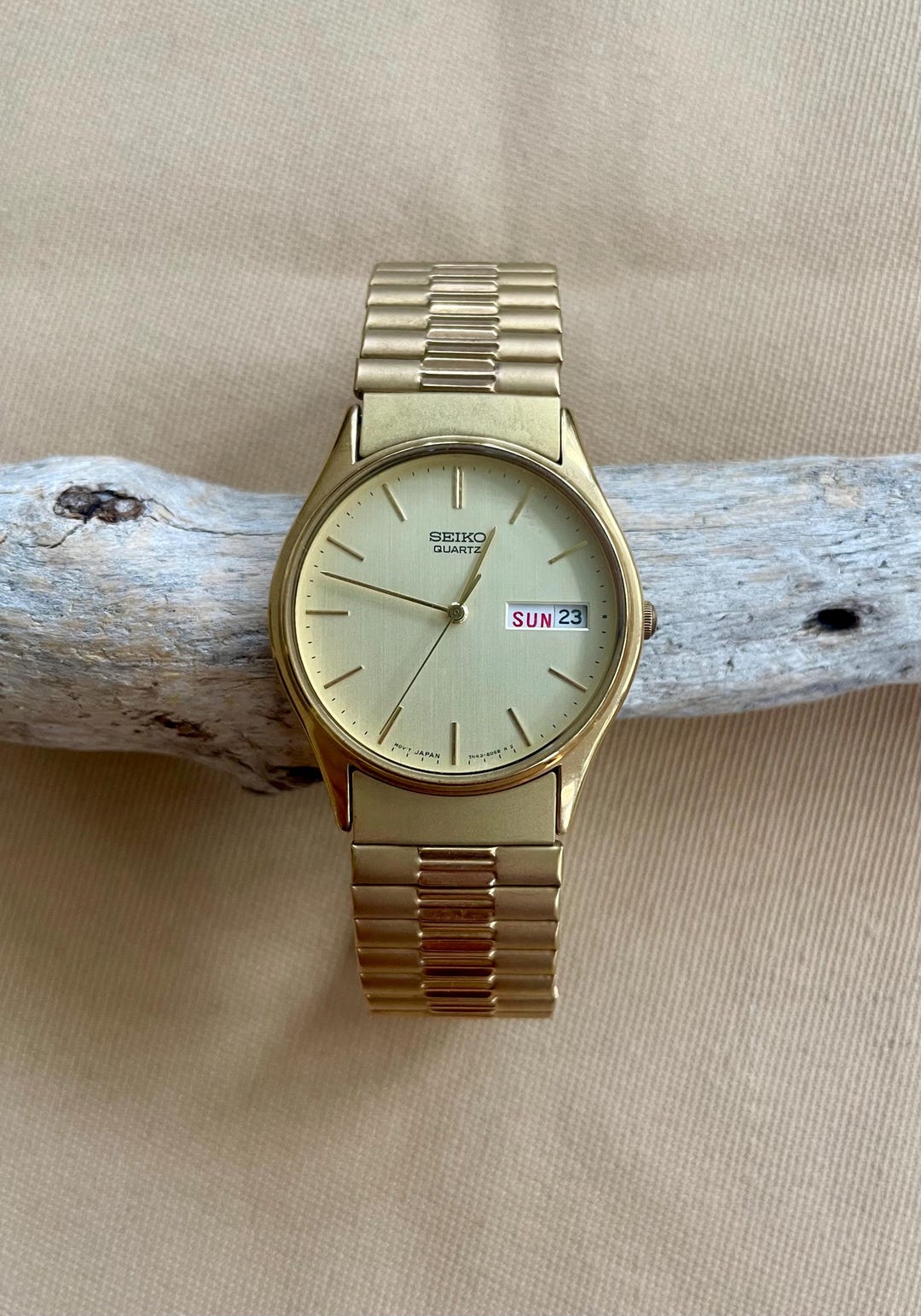 レア SEIKO セイコー デザイナー ゴールド QUARTZ 正確稼働 レトロ 1990 Seiko Quartz Gold Plated Silver Dial Men's Watch 1990's