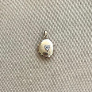 14k Gold Oval Medaillon mit Diamant • Vintage Photo Anhänger • Classic Gold Medaillon