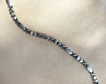 Sterling Silver Hearts Bracelet • Vintage Romantic Heart Chain • Dainty Silver Love Jewelry