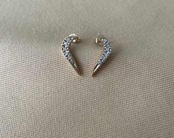 Boucles d'oreilles diamant vintage en or jaune 14 carats