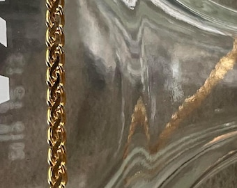 14k Gold Serpentine Chain Necklace • Vintage 18&quot; Yellow Gold Chain • Elegant Estate Jewelry