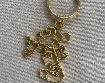 Vintage Mickey Mouse Key Chain • Gold Plated Disney Collectible • Adorable Retro Keychain