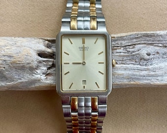 Vintage 1970s Seiko Men's Watch: Square Dial, Original Band! New