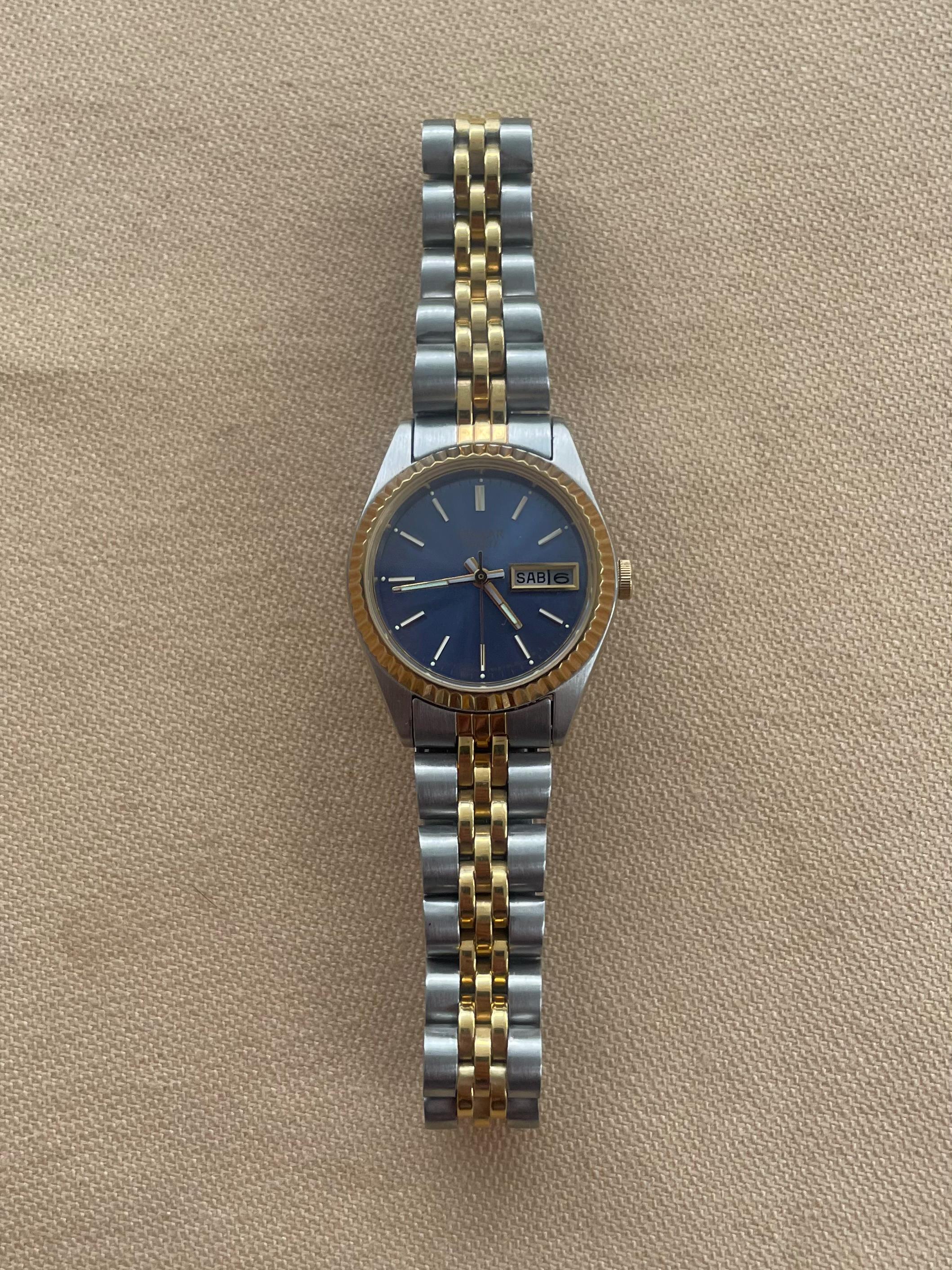 Vintage Seiko Pulsar Women\'s Two Tone Dress Date Watch Silver Gold V782-5A20 Pulsar Seiko Vintage Gold Tone Presidential Quartz Dial Date  main image 3