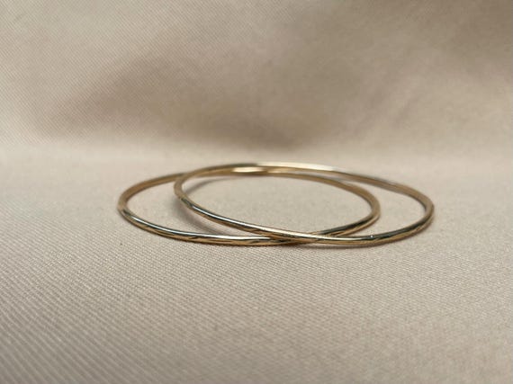Vintage Set of 14K Gold Stackable Bangle Bracelets