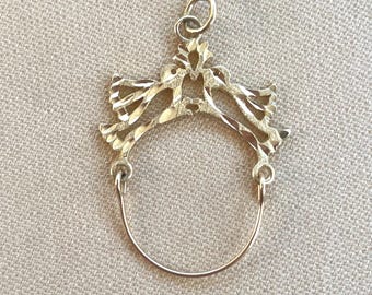 Soporte para dije de tortolitos de oro de 14k vintage