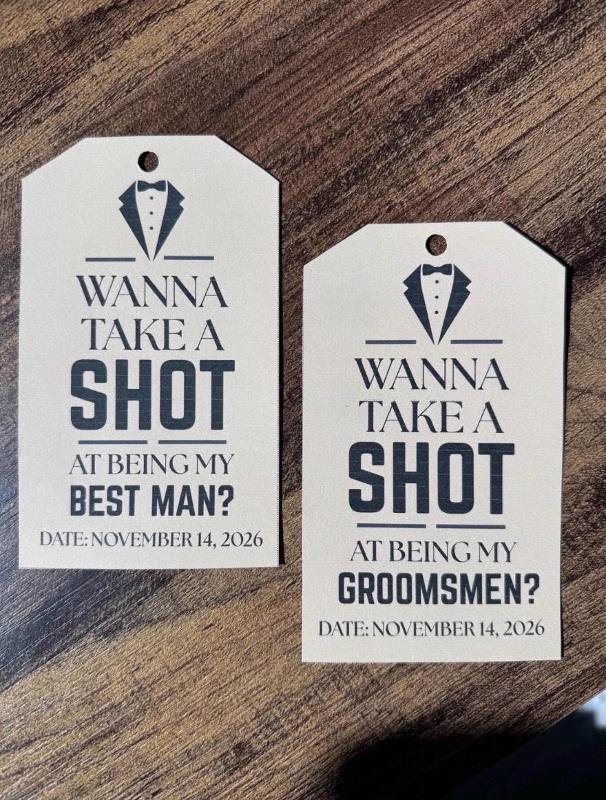 Groomsmen Proposal Shot Tags | Best Man, Groomsmen & Usher Tags ...