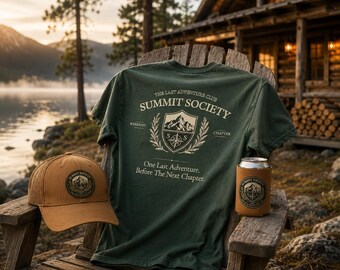Camiseta para despedida de soltero, gorro y enfriador de bebidas para soltero, viaje de despedida de soltero a la montaña, despedida de soltero acampando, camiseta para padrinos de boda, fin de semana de aventuras